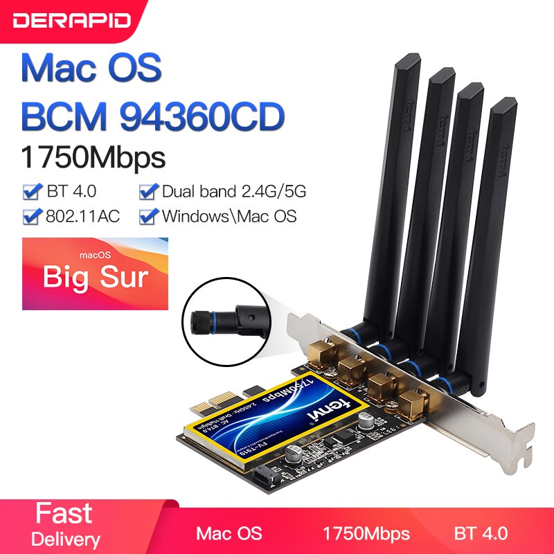 1750Mbps Fenvi T919 PCIe WiFi ī  BCM94360 F..